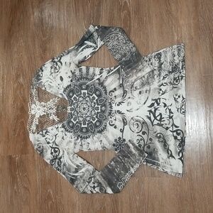 (S) Miss Match Abstract Embellished Bejeweled Lace Indie Abstract Art Hippie